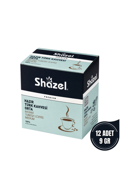 Shazel Hazır Türk Kahvesi Orta - 9 gr. 12 ADET*1 (KUTU)