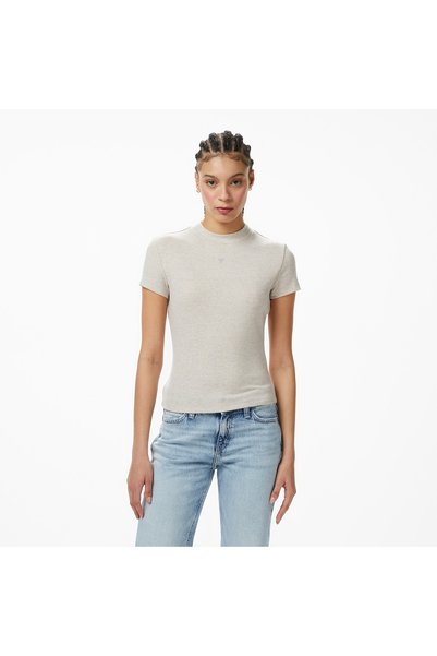 Guess Mock Yün Ipek Karışımlı Top Kadın Mavi T-Shirt