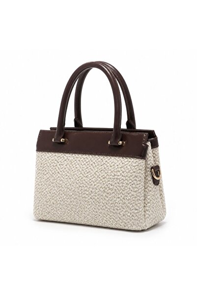 Liezonbag Beige Textured Handbag for Women