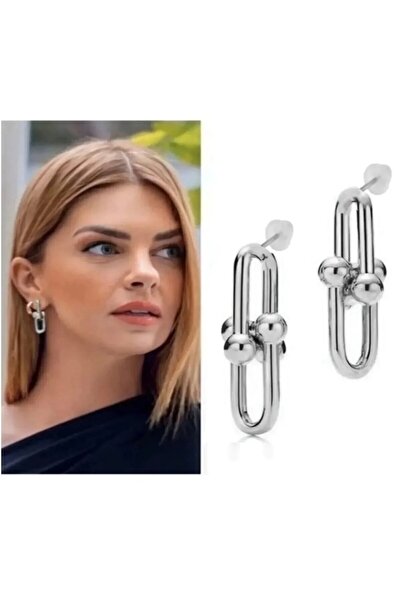 AltıntaşAksesuar Women's Earrings - Tiffany Earrings Gold - Silver Color Dang...