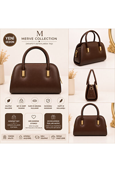 mervecollection Kadın El ve Omuz Çantası Şık Mini Çanta Günlük Kullanım