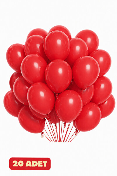 Baloncu Nene 20 Adet Kırmızı Balon | Canlı Kırmızı Balon | Parti Balonu | Doğ...