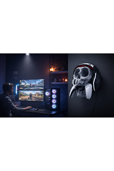 X-Gamer Virtual Reality Controller and Headset Holder Skull Shape