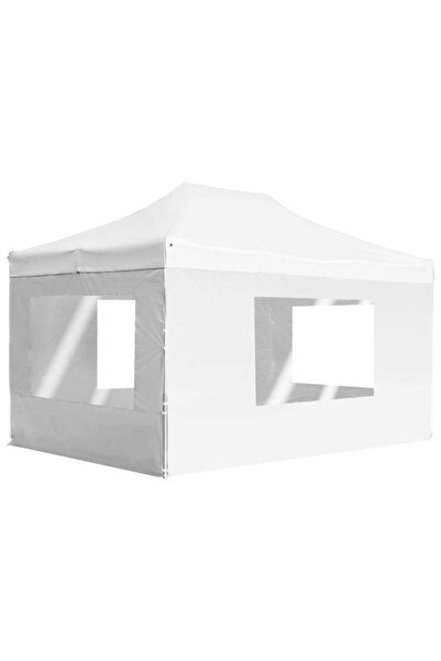 vidaxl Cort de petrecere pliabil cu peret›i, alb, 4,5 x 3 m, aluminiu