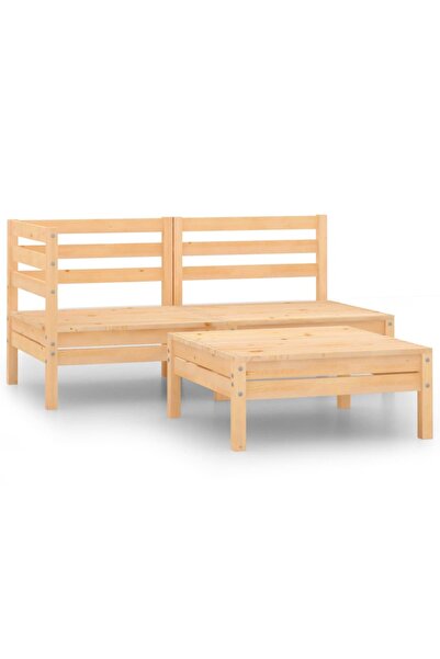 vidaxl Set mobilier de gradina, 3 piese, lemn masiv de pin