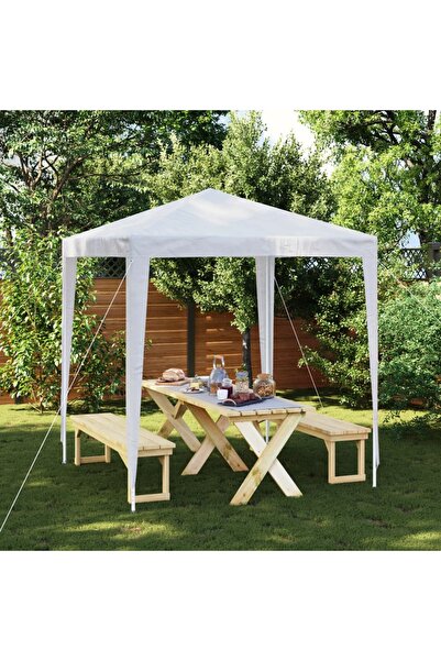 vidaxl Cort de petrecere, alb, 2 x 2 m