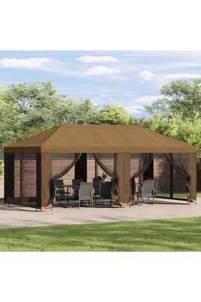 vidaxl FOISOR cu panouri laterale 6 x 3 m Bej Poliester si ot›el 190