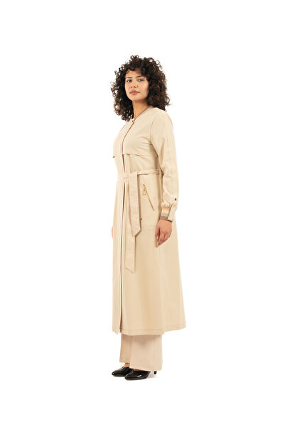 derin store Modern kesim, kuş gözü detaylı Trençkot