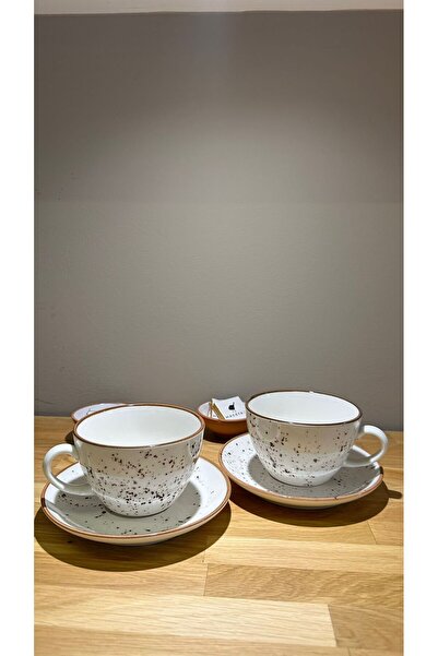 Miko Home & Garden 2 Kişilik Porselen Cappuccino Latte Bardağı Seti Kahve Bar...