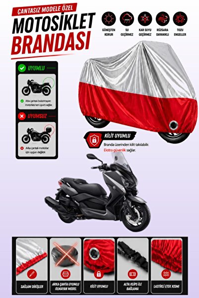 Cemku Twin غطاء محرك ياماها X-Max 400 متوافق مع نظام ABS باللون الرمادي من ال...
