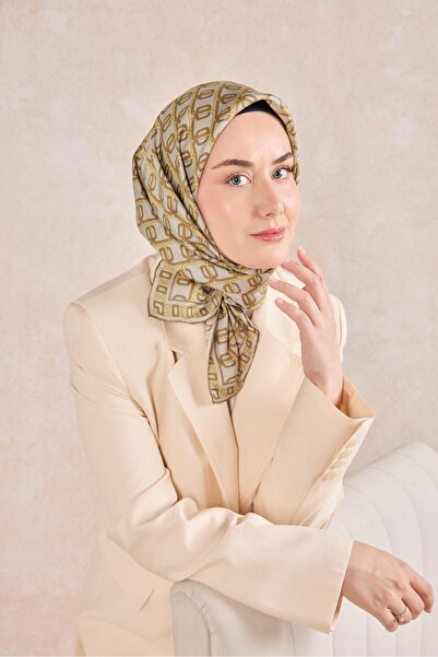 Silk Home وشاح حرير تويل فضي اللون