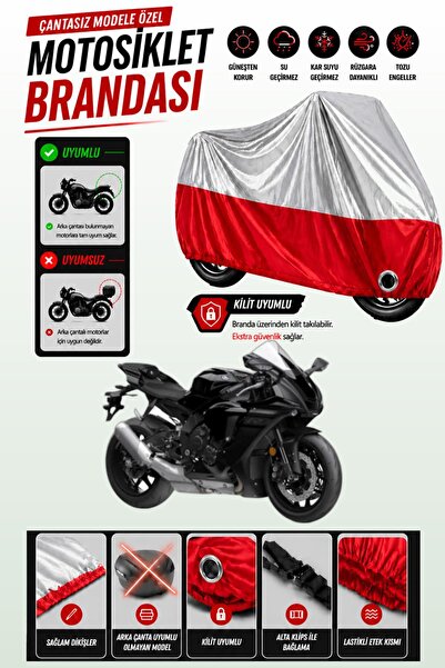 Cemku Twin غطاء محرك ياماها YZF R1 باللون الرمادي من الأعلى والأحمر من الأسفل...