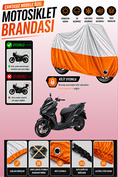 Cemku Twin Top Gray - Bottom Orange Sym Jet 14 Evo 200 Plus Compatible Engine...
