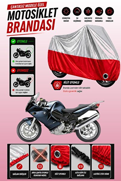 Cemku Twin غطاء محرك متوافق مع سيارة BMW F 800 ST باللون الرمادي من الأعلى وا...