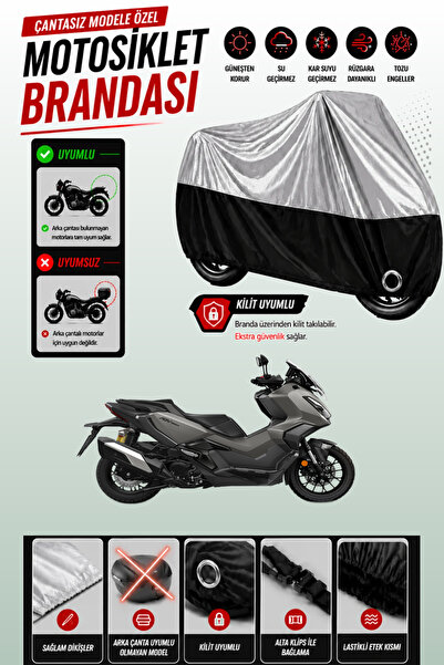 Cemku Twin غطاء محرك متوافق مع هوندا Adv 350 باللون الرمادي من الأعلى والأسود...