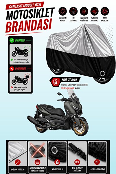 Cemku Twin غطاء محرك ياماها X-Max 400 Tech Max باللون الرمادي من الأعلى والأس...