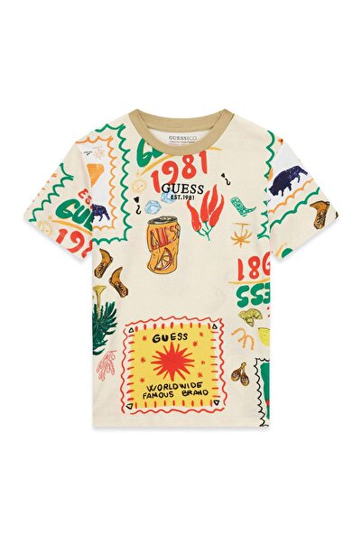 Guess Erkek Çocuk Desenli Tshirt