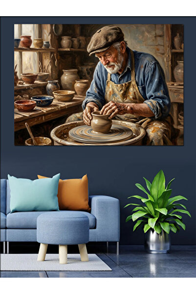 Artmeg Pânză decorativă cu artiști vechi ceramicisti - Tablou din lemn MDF