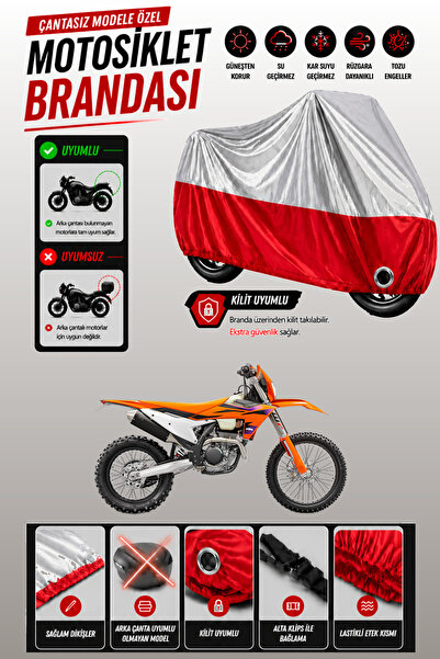 Cemku Twin غطاء محرك متوافق مع KTM 250 EXC باللون الرمادي من الأعلى والأحمر م...