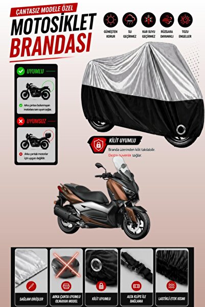 Cemku Twin غطاء محرك ياماها X-Max 300 ABS متوافق مع اللون الرمادي العلوي والأ...