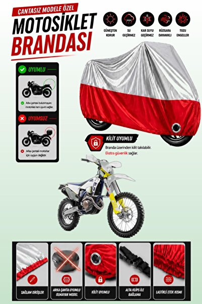 Cemku Twin غطاء محرك متوافق مع Husqvarna FE 501 باللون الرمادي من الأعلى والأ...