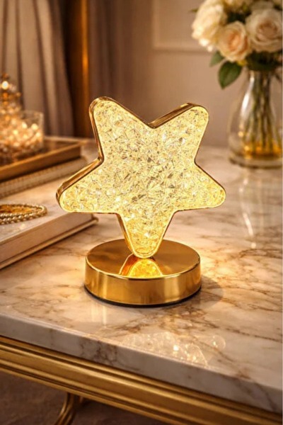 iThink Original Accessories YILDIZ MASA LAMBASI GOLD RENK KABLOSUZ 3 RENKLİ D10