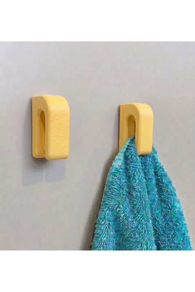 LUBIKO STUDIO 2 Pieces Practical Adhesive Towel Holder Compressive Bathroom K...