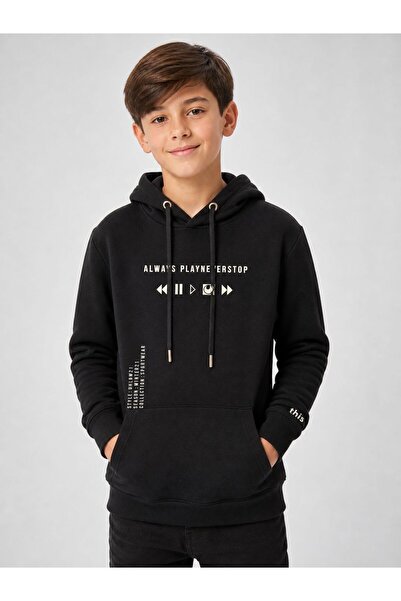 UHLSPORT Base - Kids Black Cotton Sweatshirt -7212300