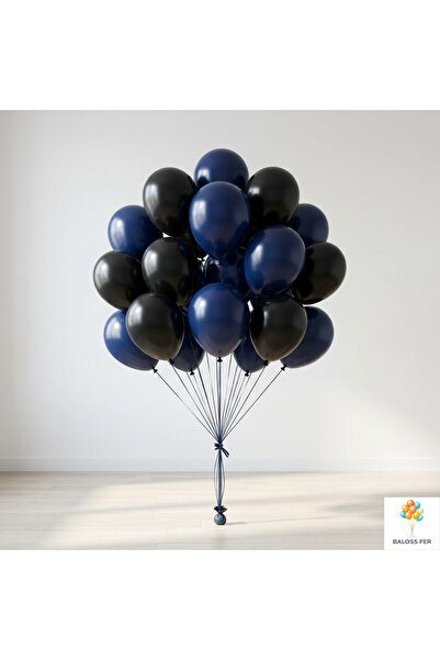 baloss fer Black Navy Blue Balloon Set 20 Pieces Birthday Party Decoration St...