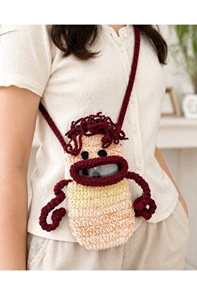 LuxBody Lüks El Yapımı Amigurumi Telefon Çantası Omuz Çantası El Emeği Özel T...