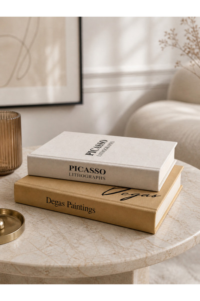 ROSA RAİN Luxury Decorative Book Box Set of 2 Picasso & Degas Modern Home Decor