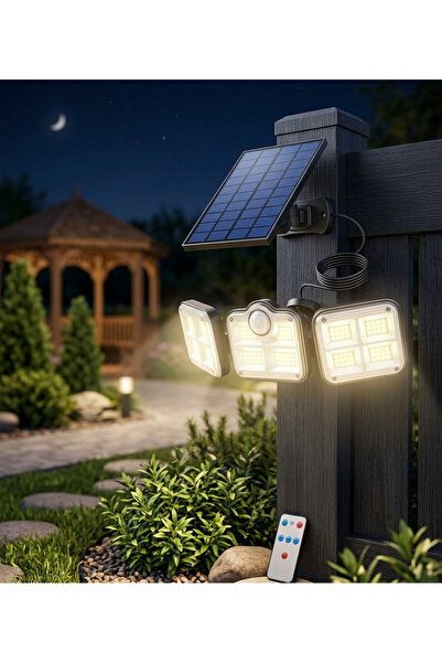 Torcello 112 LED Solar Sensörlü Bahçe Lambası – 4.7m Kablolu, 270° Geniş Aydınlatma