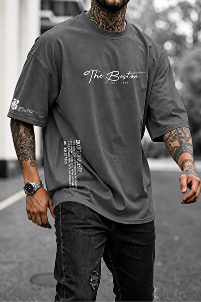 ZAVIXO -ERKEK 3 İplik Oversize t-shirt – Günlük Şıklık & Konfor THE BOSTON