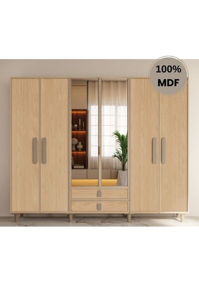 comiet Karanfil 6 Kapak Mdf Ayaklı Tasarım Gardırop