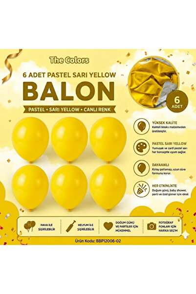 ÇAVUŞ E-TİCARET Sarı Balon Seti,Doğum Günü Parti Balonu Parti Süsleme