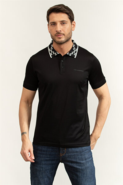Karl Lagerfeld Erkek Polo Yaka T-Shirt Siyah