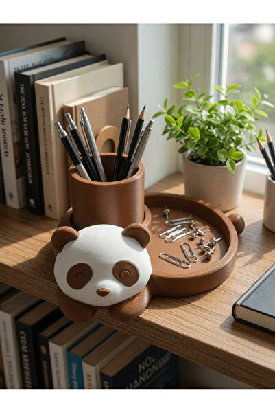 MYCRAFT3D Panda Tasarımlı Masaüstü Kalemlik ve Organizer – Çok Amaçlı Ofis Dü...