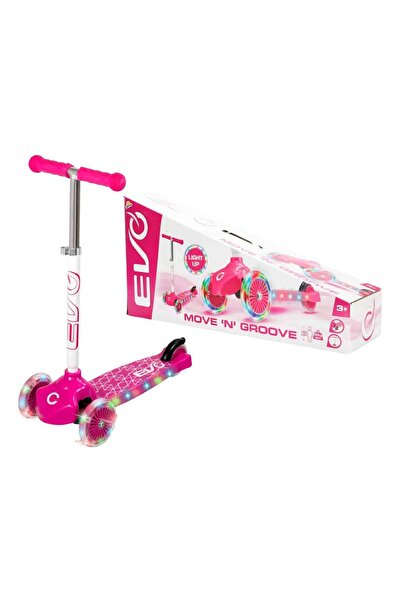 Evo Işıklı 3 Tekerlekli Pembe Scooter 58-68 cm Ayarlanabilir Gidon, 50 kg Taş...