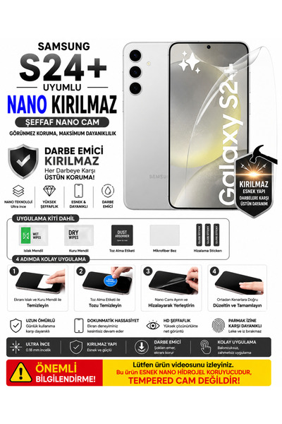 Astakos Samsung S24 Plus Compatible Nano Hydrogel Unbreakable Screen Protecto...