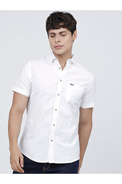 The Indian Garage Co By Styli Men White Slim Fit Solid Shirt