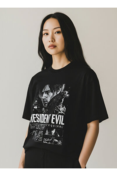 RF Studio Resident Evil Leon Kennedy Requiem %100 Pamuk Unisex Oversize T-shi...