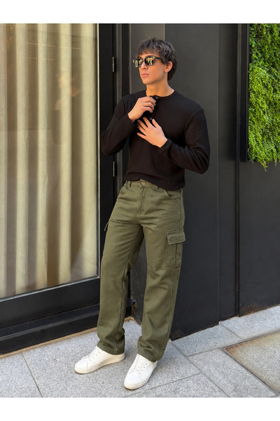 hacker Men's Casual Cotton Khaki Cargo Baggy Pants