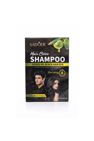 SADOER Olive Oil Coloring Shampoo SD12402 – Intense black color, white hair c...