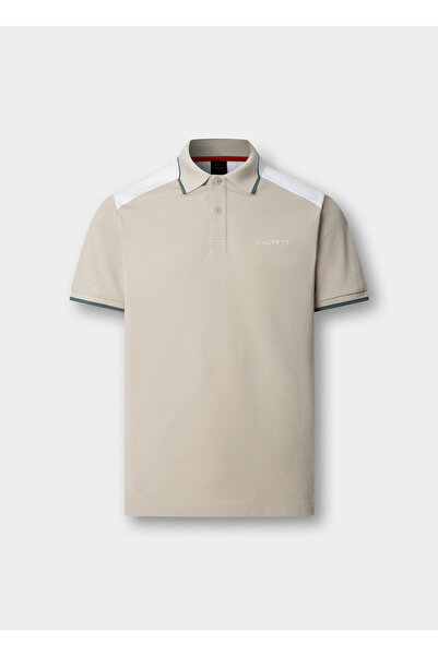 Hackett London Beige Cotton Blend Men Premium Polo T-Shirt