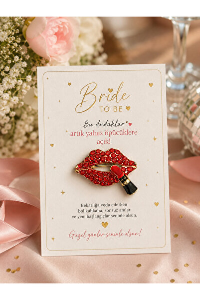 PULİNİN DÜKKANI 10’lu Bride To Be Dudak Broş Seti – Bekarlığa Veda Partisi He...