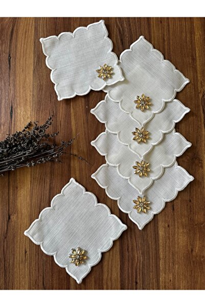 NURHAN HOME COLLECTION 6 șervețele de prezentare pentru cocktail, decorate cu...