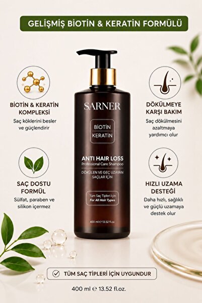 SARNER Biotin & Keratin Saç Dökülmesine Karşı Sağlıklı ve Hızlı Saç Uzatan On...