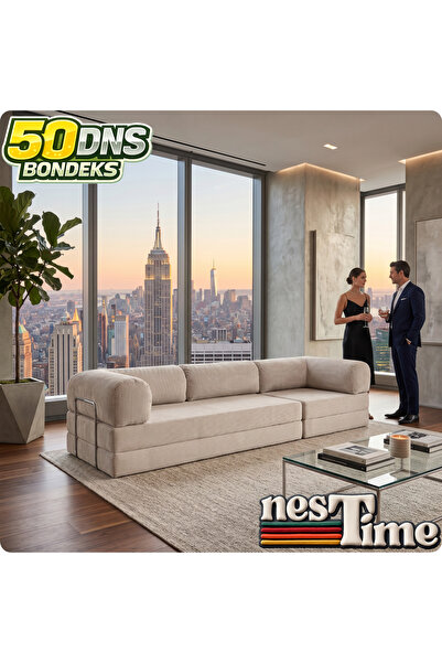 NESTİME 300X100 Modüler Sünger Kanepe,Taşınabilir, Yatak Olabilen,50 DNS Sünger