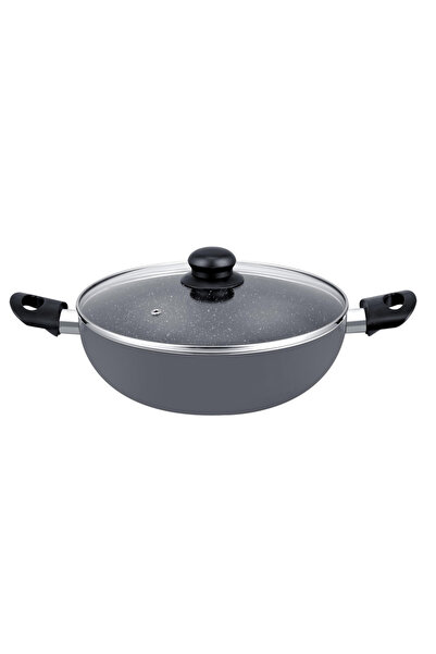 DELCASA Non-Stick Wok Pan with Glass Lid, 28 cm