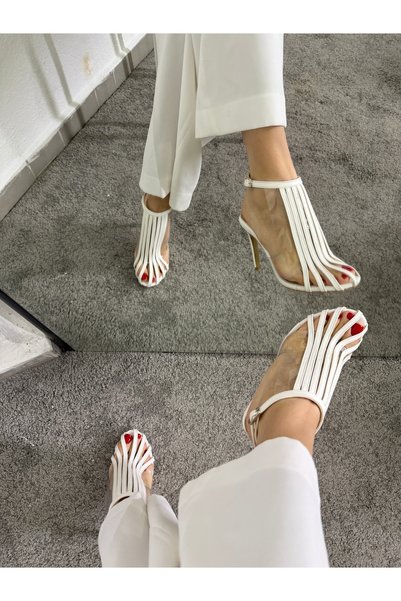 MYVOLANTE White Women's Transparent Heeled Shoes